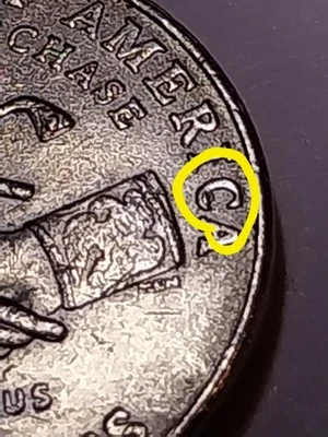 2004 P Error Nickel. Rev. Die Chip. 'C'. Louisiana Purchase. - Image 1 of 4