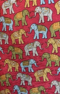 Corbata de seda 100 % italiana Paul Frederick para hombre elefante rojo hecha a mano en EE. UU. - Imagen 1 de 5