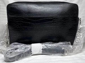 K Carroll Black Croc Secure Style Crossbody Shoulder Bag RIFD Card Slots NWT - Picture 1 of 11