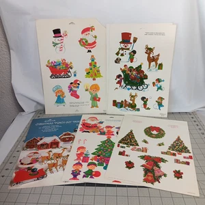 Vintage Weihnachten Papierkunst aus Ausschnitt Sets für Karten oder Basteln Vintage Urlaub - Bild 1 von 14