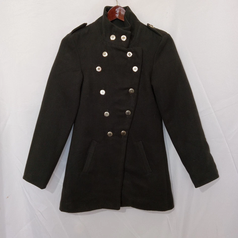 Jaqueta de lã marrom estilo militar Anthropologie Villaret steampunk vamp tamanho P - Imagem 1 de 4