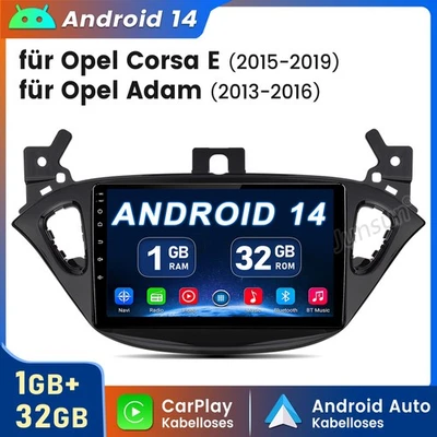 32GB Android 14 Autoradio GPS Navigation WIFI BT Für Opel Corsa E 2015-2019 Adam - Bild 1 von 4