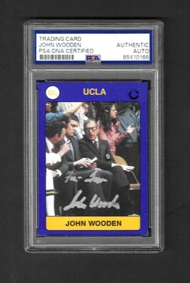 JOHN WOODEN UCLA Bruins Signed Collegiate LAST GAME PSA Certified Authentic Auto - Image 1 of 2