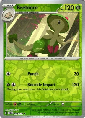 Breloom Common Reverse Holo SV05: Temporal Forces 007/162 NM - Image 1 of 2