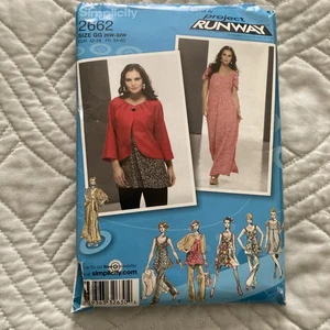 Simplicity Project Runway Sewing Pattern #2662, Size 26W-32W, Open/Uncut, @2009, - Picture 1 of 6