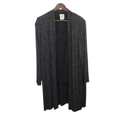 R&M Richards por Karen Kwong Chaqueta Top Fiesta Vacaciones Negro Arco Iris Brillante 18 Foto 1 de 4