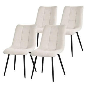 Set 4x Sillas de comedor beige sillón tapizado y acolchado para salón o cocina - Imagen 1 de 7