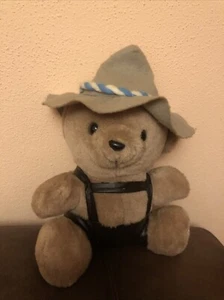 Teddy Plüsch Bär Bayerisch Leder Hose Filz Hut Rar Selten Sammler Vintage - Bild 1 von 8