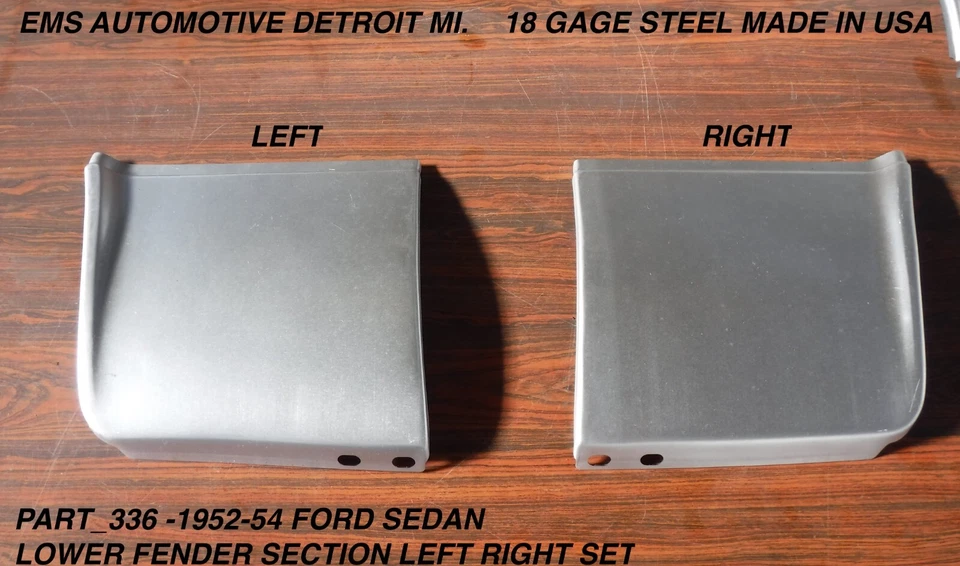 1952,1953,1954 FORD SEDAN LOWER FRONT FENDER REPAIR SECTIONS. LEFT RIGH SET #336 - Image 1 of 1