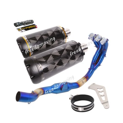 For Yamaha MT-09 FZ09 2020-2023 Exhaust Header Link Pipe Carbon Muffler Baffle - Image 1 of 4