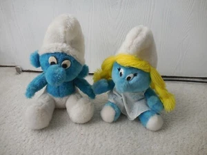 SCHÖN! VINTAGE Schlumpf & Schlumpfine Plüschtier Stofftier Spielzeug Wallace Berrie & CO - Bild 1 von 4