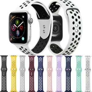 Correa de repuesto de correa de reloj inteligente de goma para Apple Watch 7654321 38/40/42/44 mm - Imagen 1 de 38
