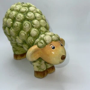 Sheep Bank terracotta painted green with stopper - Picture 1 of 10