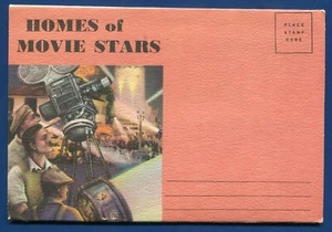 Hollywood California Los Angeles ca pink linen postcard folder - Picture 1 of 2