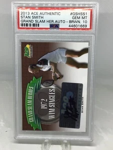 2013 Ace Grand Slam Heroes Brown #SS1 Stan Smith PSA 10 (Top Pop, Pop 1) - Picture 1 of 2