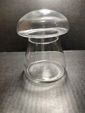 VINTAGE CLEAR GLASS MUSHROOM JAR TERRARIUM APOTHECARY BUBBLE LID MCM 6