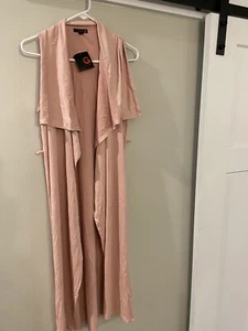 Guess jeans Authentic soft suede Women's light Duster Pink NWT $49.99 Size L - Picture 1 of 4