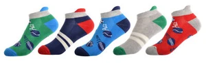 5 pairs of Sports design Boys Trainer socks - Cushioned Sole - Picture 1 of 1