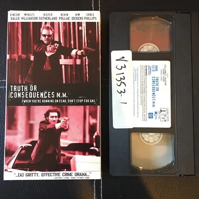1997 Truth or Consequences N.M. VHS Vincent Gallo Kieffer Sutherland Good Box! - Imagem 1 de 4