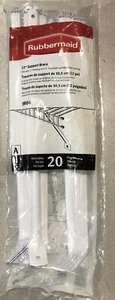 (20 PACK) Rubbermaid 3R04 12" White Support Braces - Picture 1 of 2