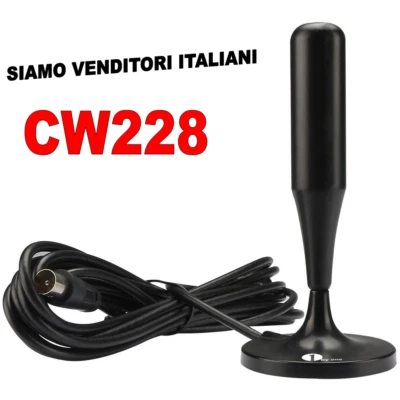 ANTENNA DIGITALE HD TV PORTATILE DIGITALE TERRESTRE DTT DVB-T/DVB BASE MAGNETIC