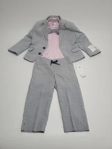 Calvin Klein Boy's 4 Piece Suit, Stripes, Bowtie, 2T - Picture 1 of 7