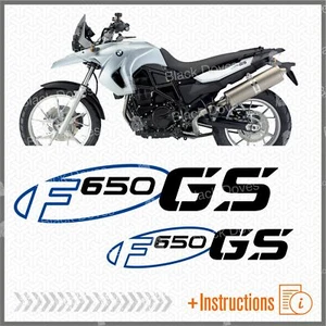 2 Stück Aufkleber Blau Schwarz Kompatibel mit Motorrad BMW F 650 GS F650GS F650 - Bild 1 von 5