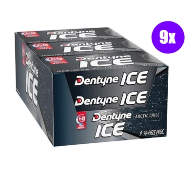 Goma Dentyne Ice Arctic Chill sin azúcar, 9 paquetes de 16 piezas Foto 1 de 3