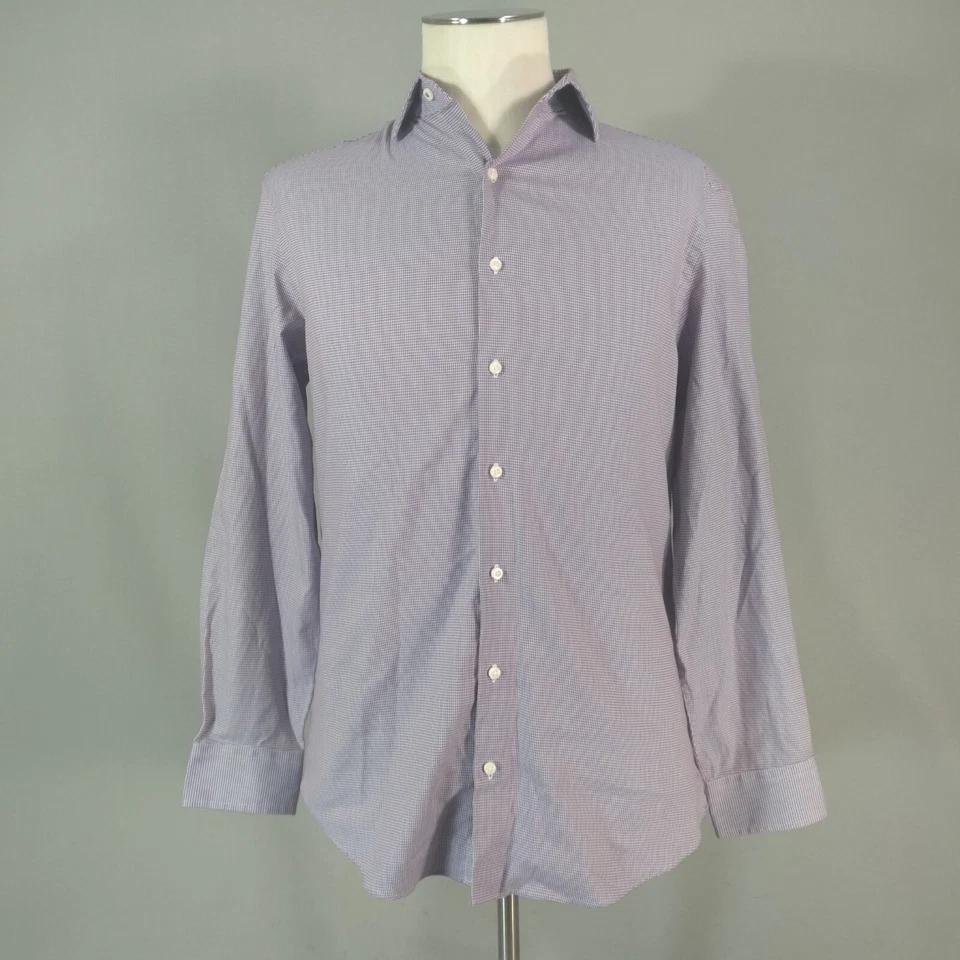 Ben Sherman Vestido Camisa Hombre Medio Morado Pata de Gallo Manga Larga Foto 1 de 4