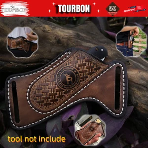 Coltello lama pieghevole in pelle fodero cintura marsupio EDC coltelli tascabili conservazione-TOURBON - Foto 1 di 24