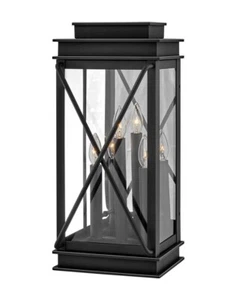 Hinkley Lighting Montecito Large Wall Mount Lantern Black 11195MB - Picture 1 of 5