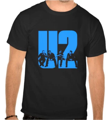 T-shirt nera con logo musica rock U2 U 2 - 1014 - Immagine 1 di 2
