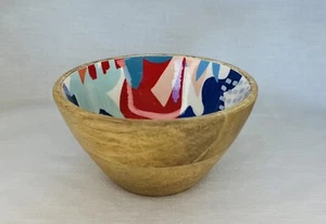 Wood and Enamel snack bowl, beautiful modern design. - Picture 1 of 3
