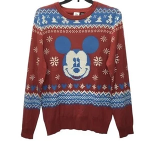 NEW Disney Mickey Mouse Head Ugly Christmas Sweater Men Adult SM Holiday Party - Picture 1 of 8
