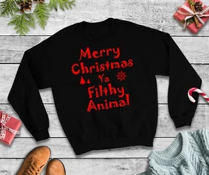 Kids Merry Christmas Ya Filthy Animal Christmas Jumper Sweatshirt - Picture 1 of 12