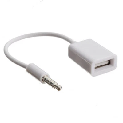 3.5mm Male Audio AUX Jack to USB 2.0 Type A Female OTG Converter Adapter Cable - Image 1 of 4
