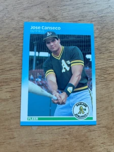 DCC: 1987 Fleer Jose Canseco Oakland A’s Athletics Rookie RC #389 NM-MT+ - Bild 1 von 2