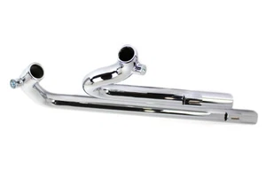 Exhaust Drag Pipe Set Chrome Shotgun Style fits Harley Davidson - Picture 1 of 4