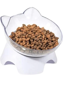Elevated Cat Bowls with Raised Stand Pet Food Water Feeder Bowl 15° Tilted - Picture 1 of 7