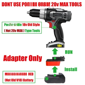 Adaptador para Milwaukee M18 Batería a Alimentación para Cable Porter Herramienta Ni-CD Antigua 18V - Imagen 1 de 5