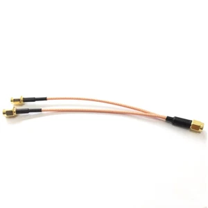 SMA male to 2x SMA mae plug Y type splitter pigtail cable RG316 15cm 6" for WIFI - Picture 1 of 4