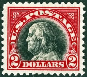 Scott # 547 1920 $2 Franklin Mint OG  VF VLH - Picture 1 of 2