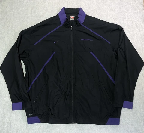 Washington Huskies Jacket Mens XXL Black Full Zip Nike Storm-Fit NCAA Cover