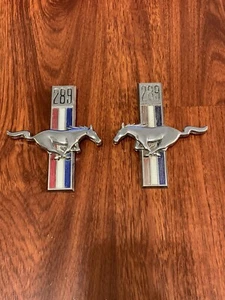 1967 1968 Ford Mustang 289 Fender Emblems Pair Factory OEM C7ZB-16C228-A 16C229B - Picture 1 of 8