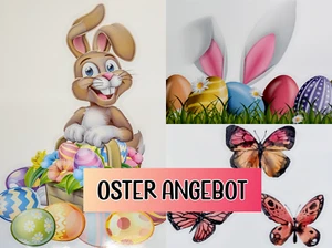 Fensterbilder, XXL Fensterfolie Hase-OSTER-ANGEBOT- 3 Oster Motive im 4er Set - Bild 1 von 5