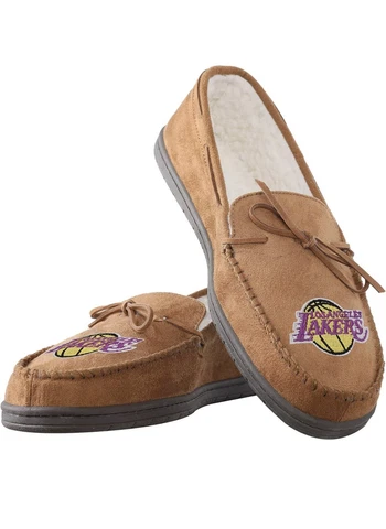 NBA Los Angeles Lakers slip on house shoes beige slippers Mens Size M 9-10 Cover