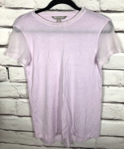 Athleta Womens Size XS Pink Short Sleeve Semi Sheer Top Shirt - Picture 1 of 3