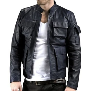 Mens Star Wars Han Solo Empire Strikes Back Genuine Leather Halloween Jacket - Picture 1 of 4