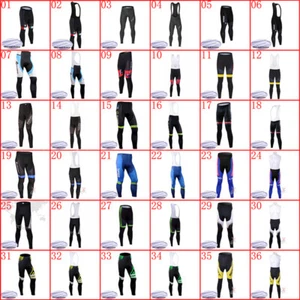 Winter Team Cycling Bib Pants Gel Padded Men Thermal Fleece Bike Sports Trousers - Picture 1 of 55