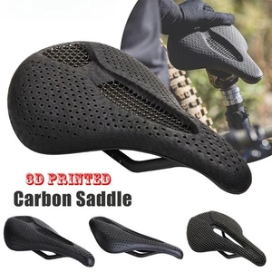 3D Printed Bicycle Saddle Full Carbon Fiber Bike Seat Cushion Ultralight Road - Picture 1 of 24